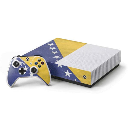 Bosnia and Herzegovina Flag Distressed Xbox One S All-Digital Edition Bundle Skin
